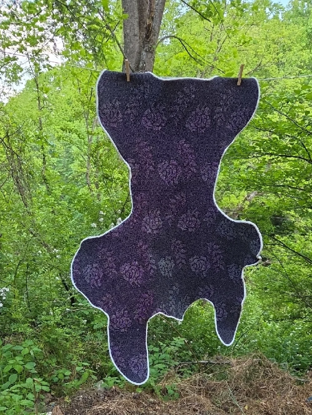 STITCH Disney Inspired Blue Skeleton Plush Wall Hanging Rug